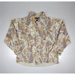 VTG Master Sportsman Camo Outfit Men Top L. Pants (34x29) Double Knee Distressed